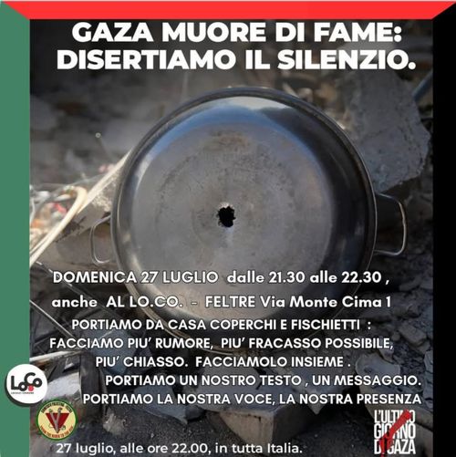 Gaza muore di fame: disertiamo il silenzio