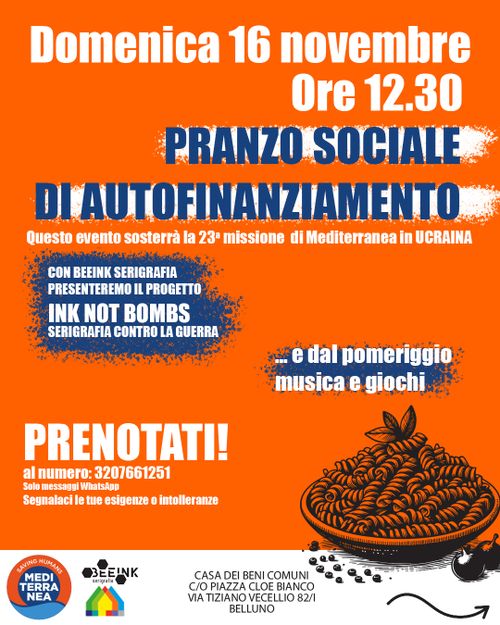 Pranzo di Autofinanziamento MEDITERRANEA SAVING HUMANS